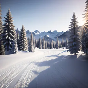 Snowy Evergreen Mountain Landscape
