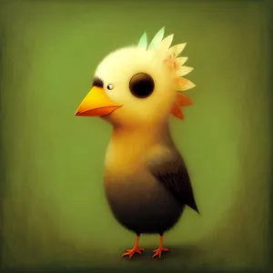 Fluffy Yellow Chick - Cute Newborn Bird Image