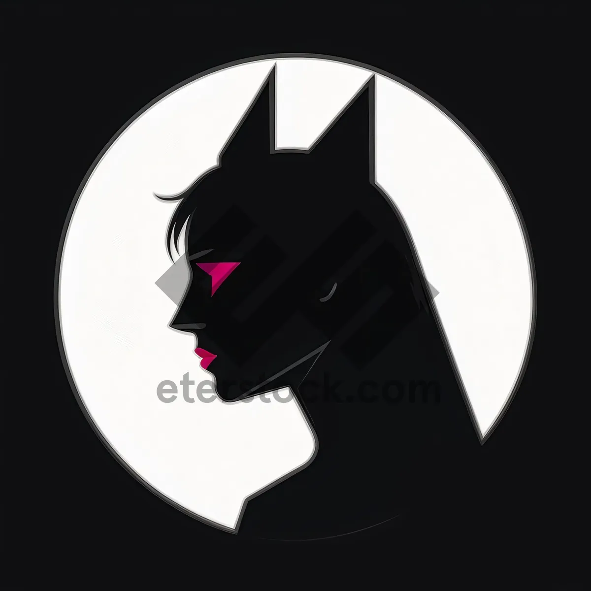 Picture of Silhouette Icon with Artistic Graphic Haircut and Nose