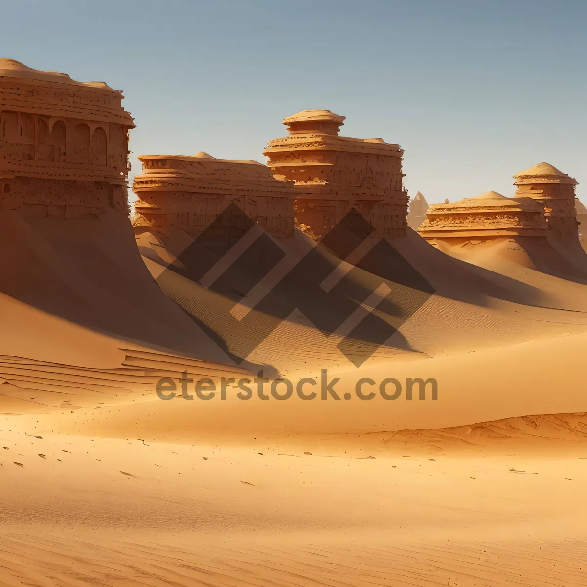 Picture of Golden Sand Dunes Under Moroccan Sun