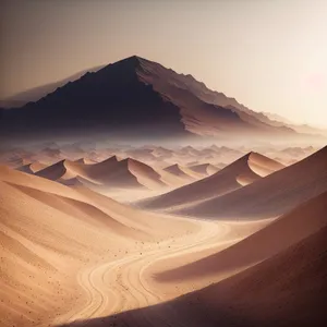 Vast Desert Dunes under Scorching Sun