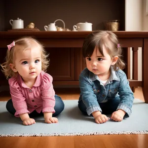 Joyful Sibling Bonding in Playful Home Environment