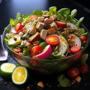 Fresh Gourmet Salad with Tomatoes and Cheese