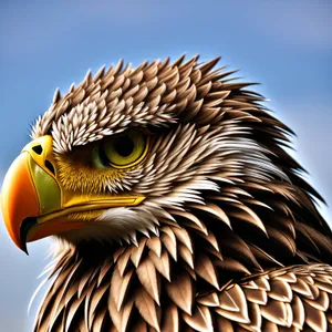 Bald Eagle Head: Majestic Hunter with Piercing Yellow Eyes