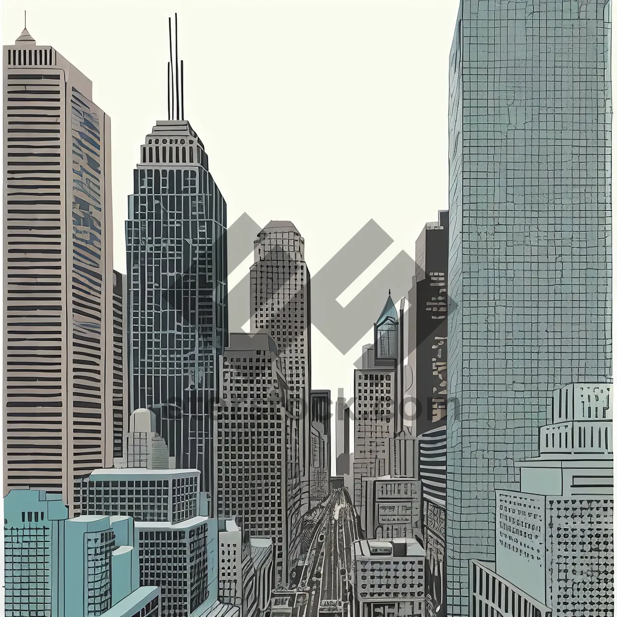 Picture of Modern Downtown Skyscrapers: Urban Marvels