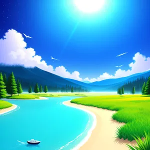 Vibrant Summer Landscape under a Blue Sky