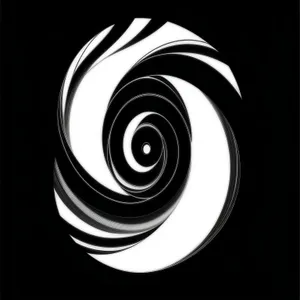 Modern Geometric Spiral Artwork with Black Lines