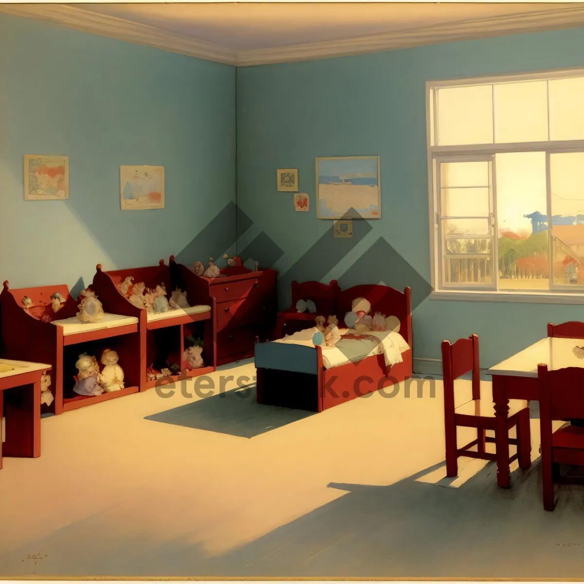 Picture of Modern Classroom Interior with Stylish Furniture