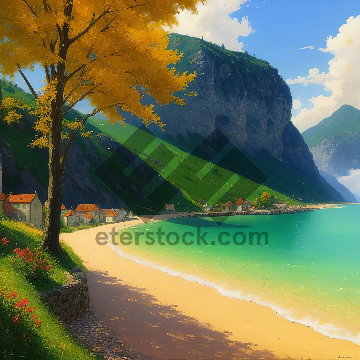 Picture of Serene Tropical Beachscape with Azure Waters