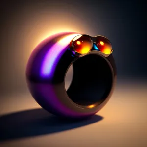 Bangle Glass Icon: Shiny Solid Black Art Design