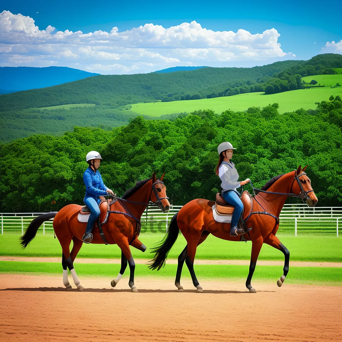 Picture of Horseback Polo: Equestrian Sport with Mallet and Horse