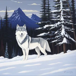 Frosty Canine Adventure in Snowy Mountains