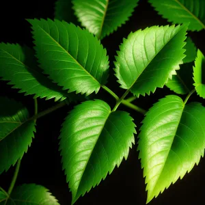 Sunny Leaves in Lush Forest