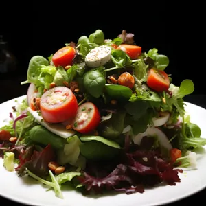 Fresh Gourmet Salad with Cheese and Vegetables