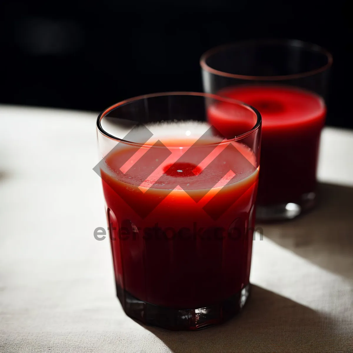 Picture of Refreshing fruit cocktail with ice and syrup.