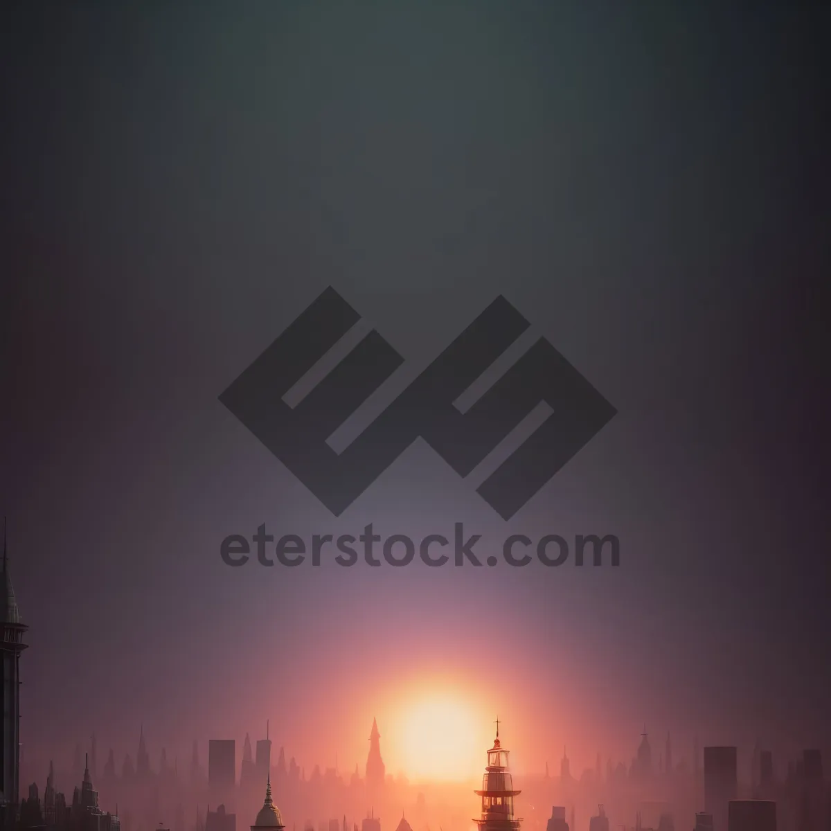 Picture of Spectacular Sunset Over Urban Skyline