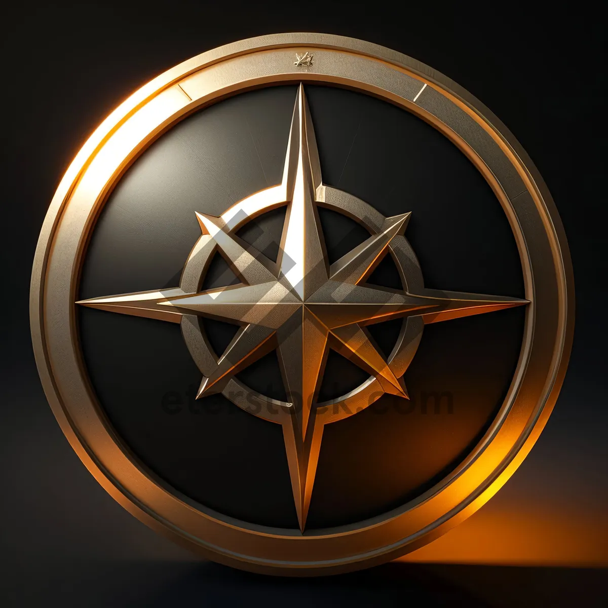 Picture of Shiny Metallic Black and Gold Pirate Icon