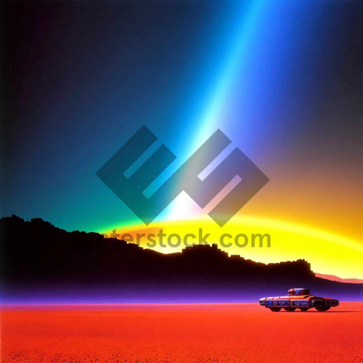 Picture of Vibrant Sunset Over Pristine Ocean Waters