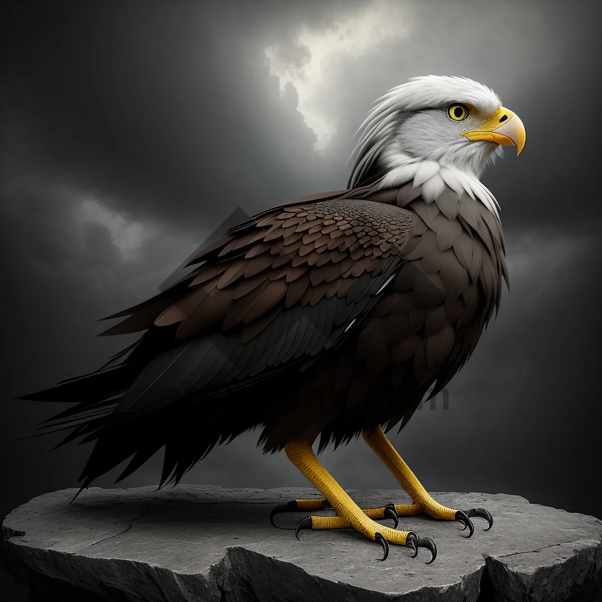 Picture of Majestic Predator: Bald Eagle Soaring with Intensity.