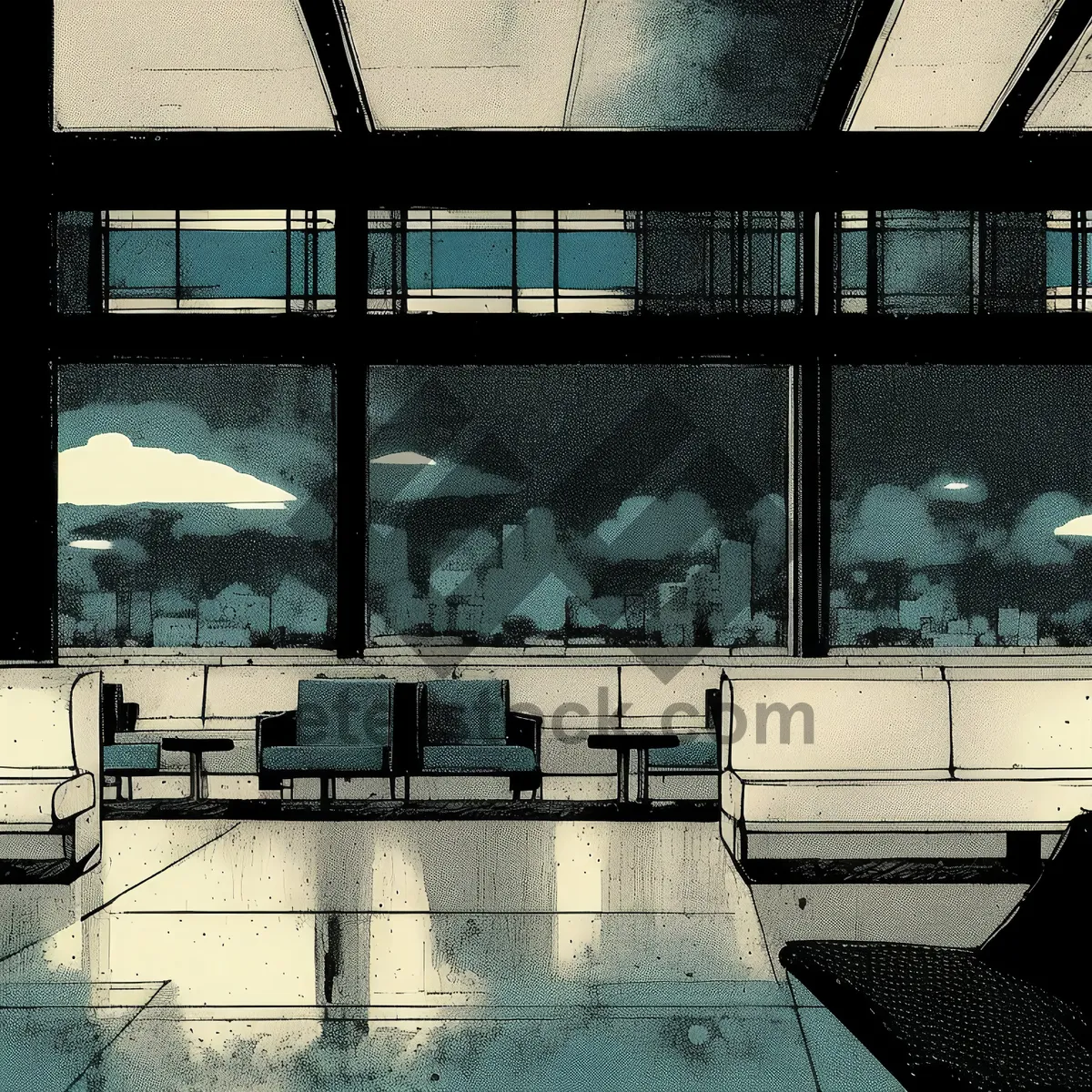 Picture of Modern Interior with Stylish Furniture and Abundant Natural Light