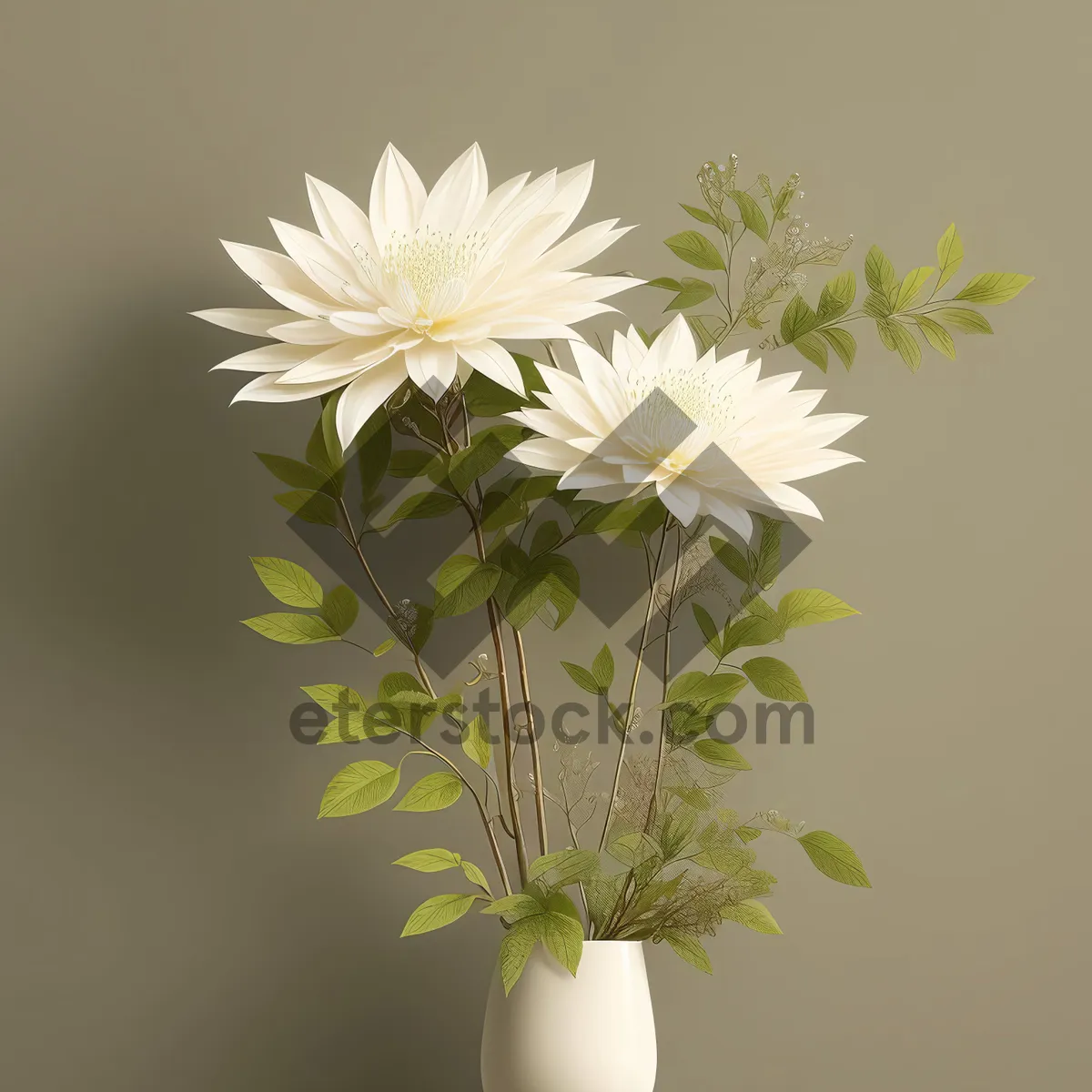 Picture of White Floral Bouquet with Lily and Daisy