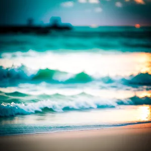 Serenity at the Horizon: Sunset over a Tropical Coast