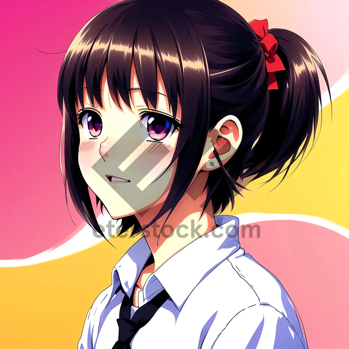 Picture of Cartoon Haircut Fashion Art - Hair Model with Amulet