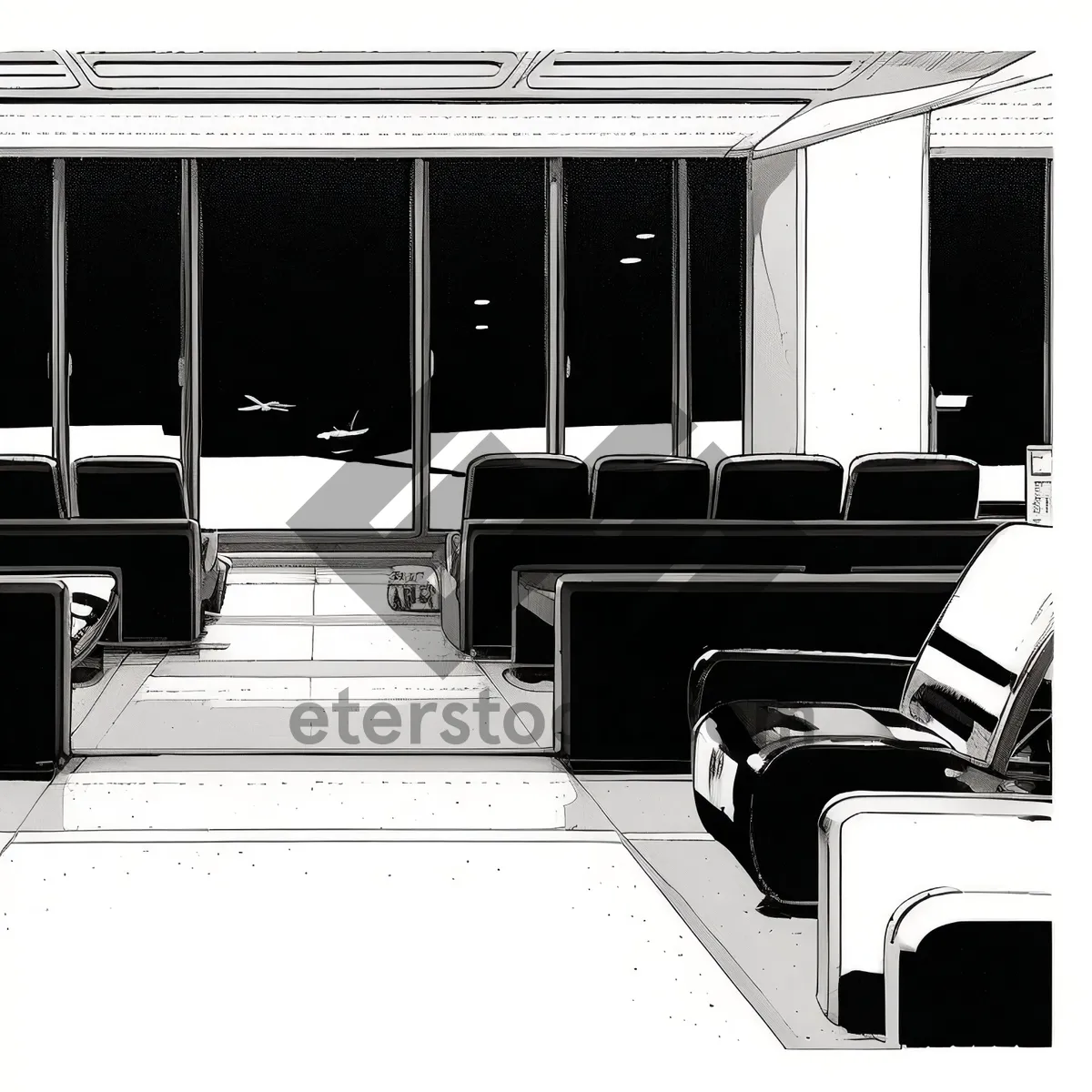 Picture of Modern interior with stylish furniture and natural light