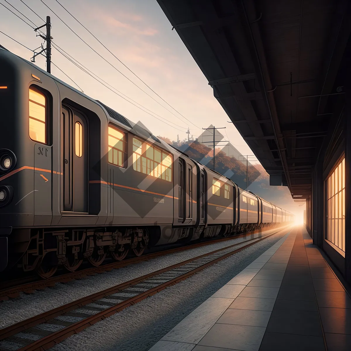 Picture of Urban Subway Train at City Station