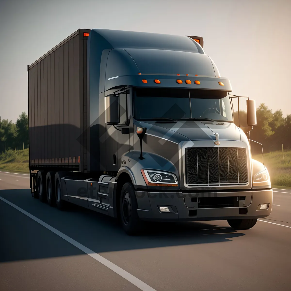 Picture of Speeding freight truck on the highway