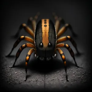 Spooky Barn Spider - Creepy Predatory Arachnid in Close-up.