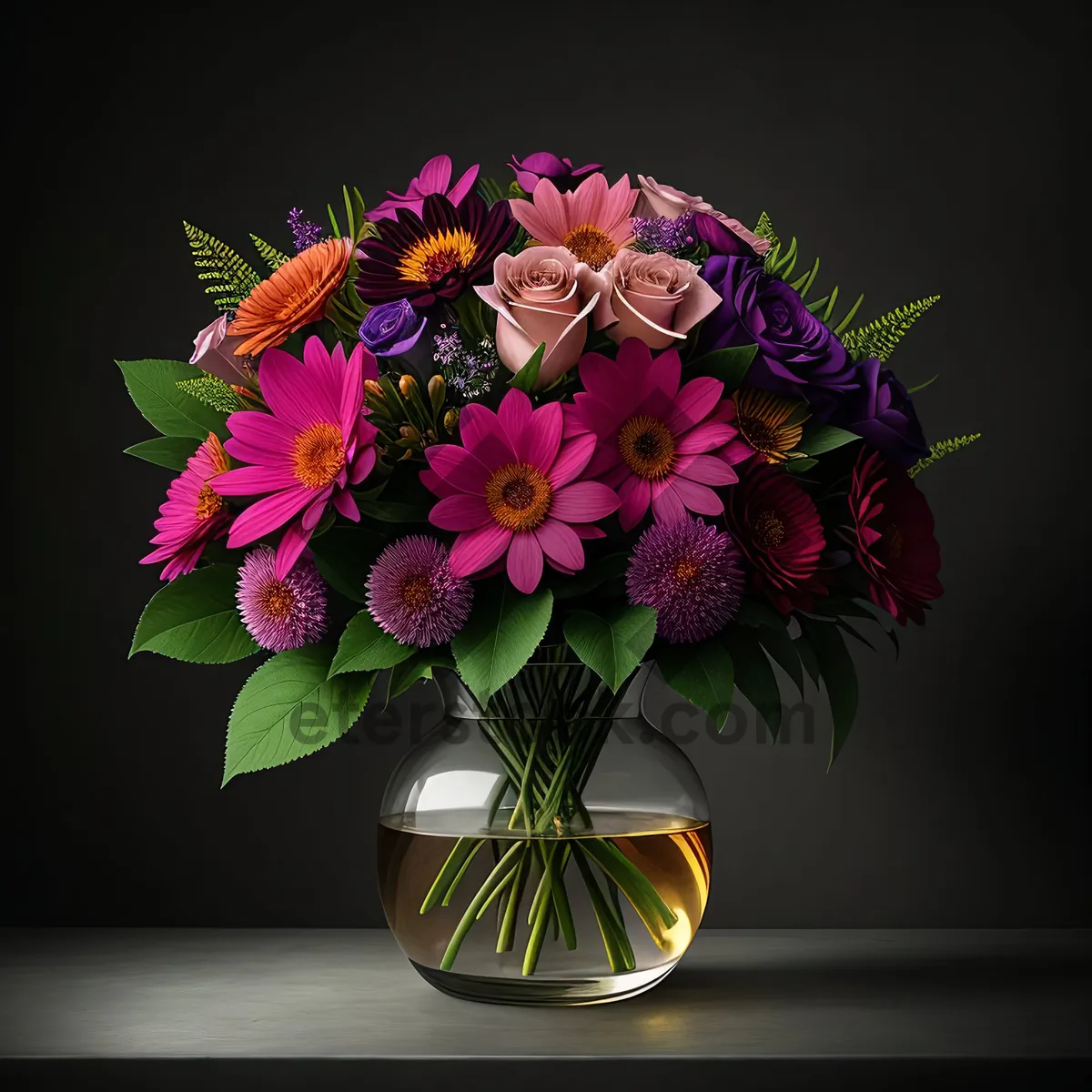 Picture of Colorful Spring Flower Bouquet Arrangement