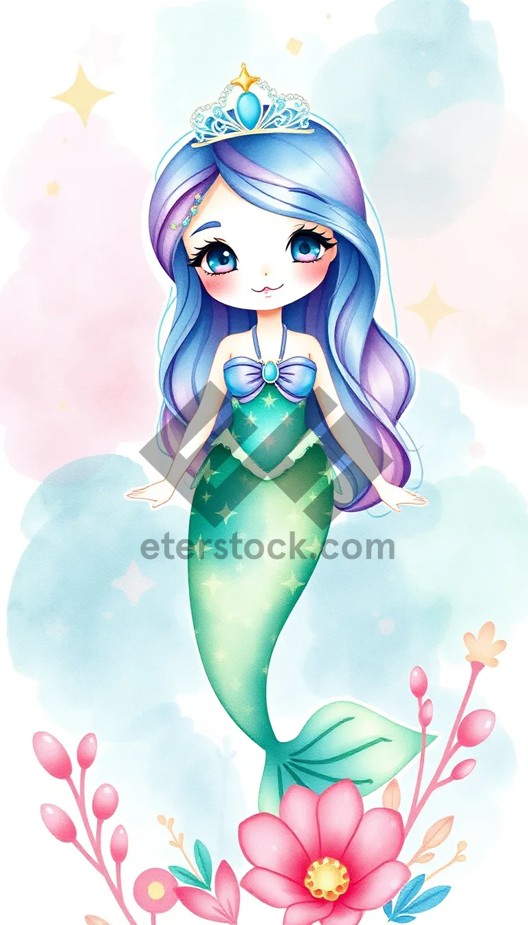 Picture of Princess Cartoon Art - Cute Clip Art Drawing
