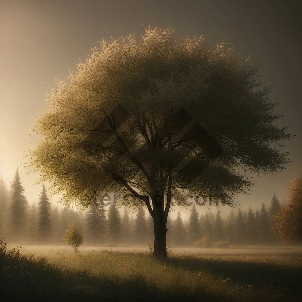 Picture of Serene Sunset Over Winter Landscape