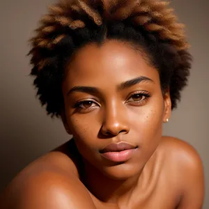 Stunning Afro-haired Fashion Model with Sensual Posing