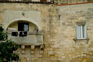 Old Medieval Castle Tower with Stone Walls and Windows