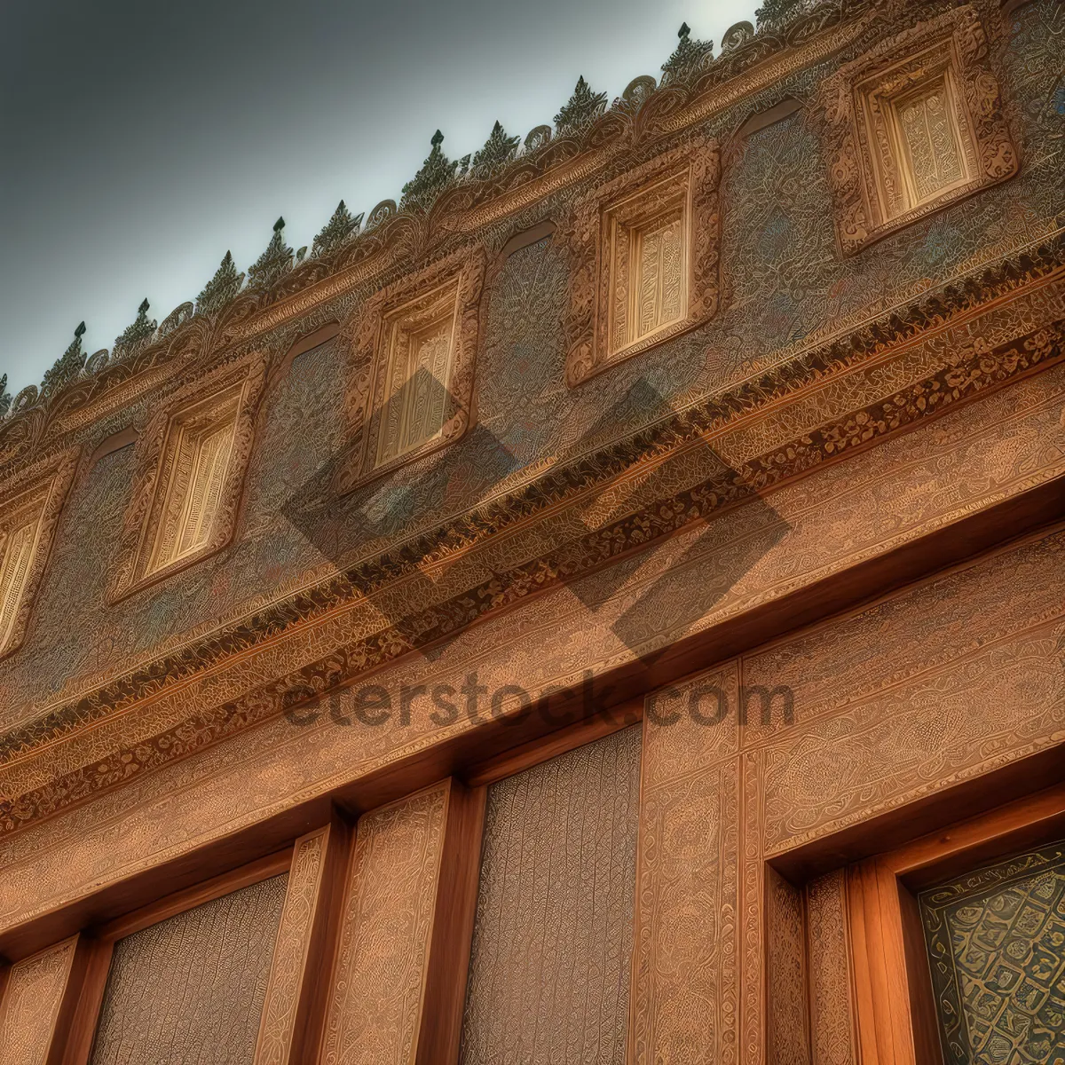 Picture of Ancient Temple with Stone Tile Roof