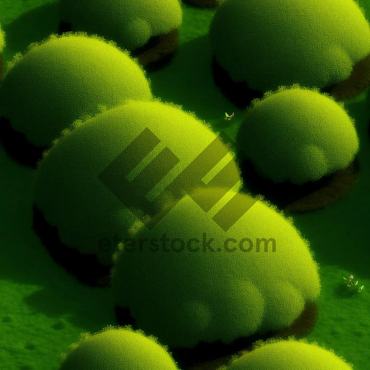 Picture of Vibrant Yellow Tennis Ball on Court