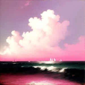 Breathtaking Coastal Sunset Over Tranquil Ocean