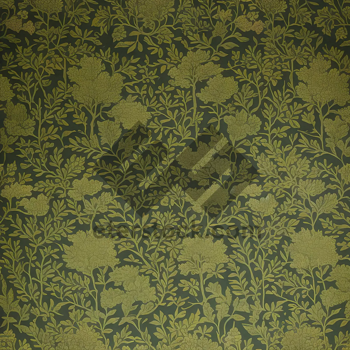 Picture of Vintage floral wallpaper with ornamental swirls and curves.