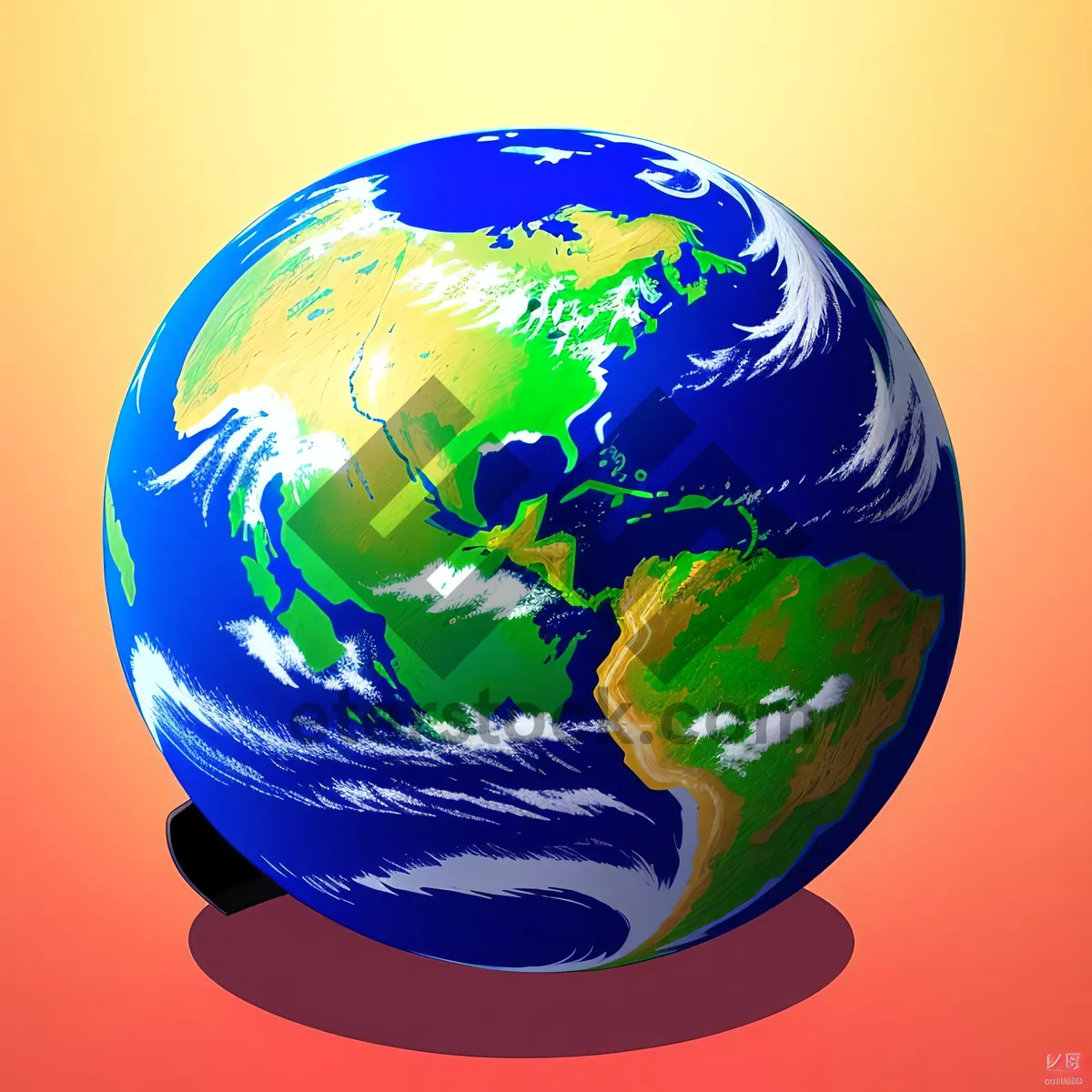 Picture of Global Map - Shiny 3D Earth Design