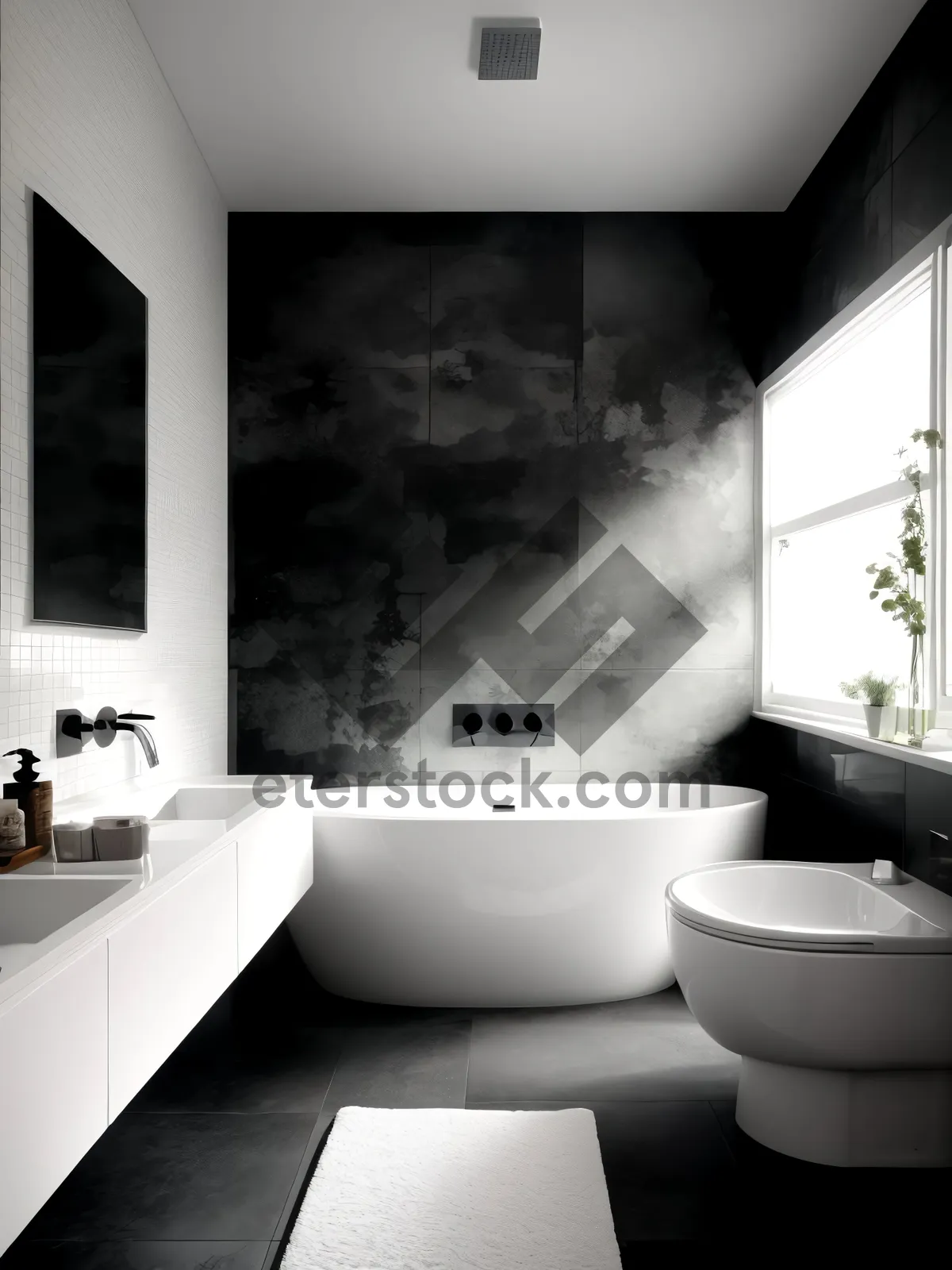 Picture of Modern Luxury Bathroom with Wood and Tile Decor