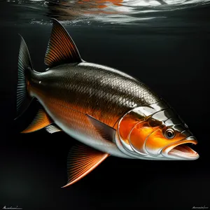 Vibrant Finned Swimmer in Underwater Aquarium