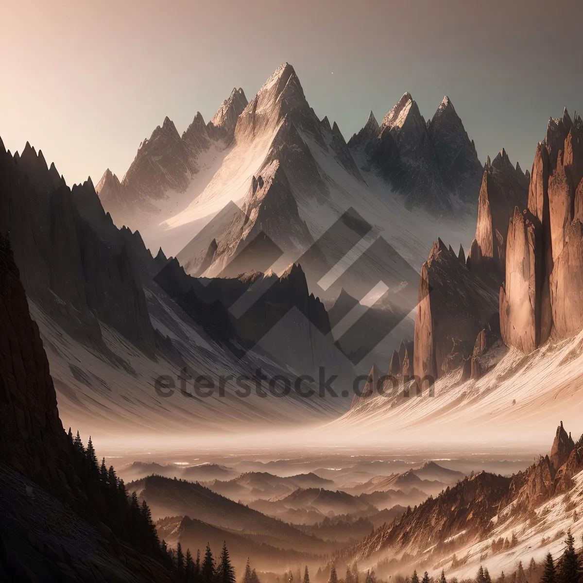 Picture of Majestic Alps, Snowy Peaks and Serene Lake