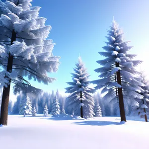 Frozen Pine in Winter Wonderland