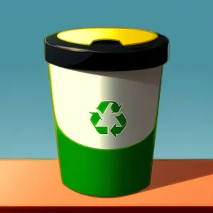 Plastic Cup in Garbage Bin