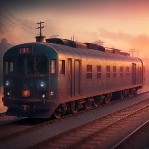 Fast Electric Passenger Train at Railway Station