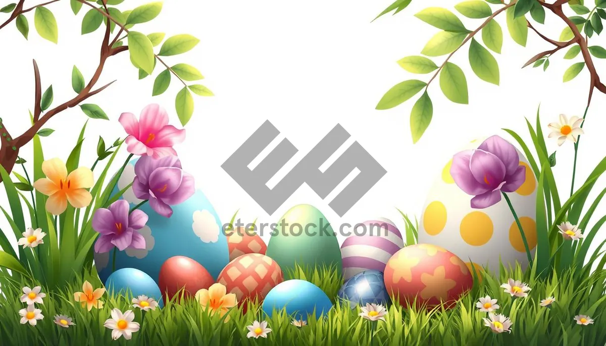 Picture of Floral Icon Design Element with Pink Spring Flowers