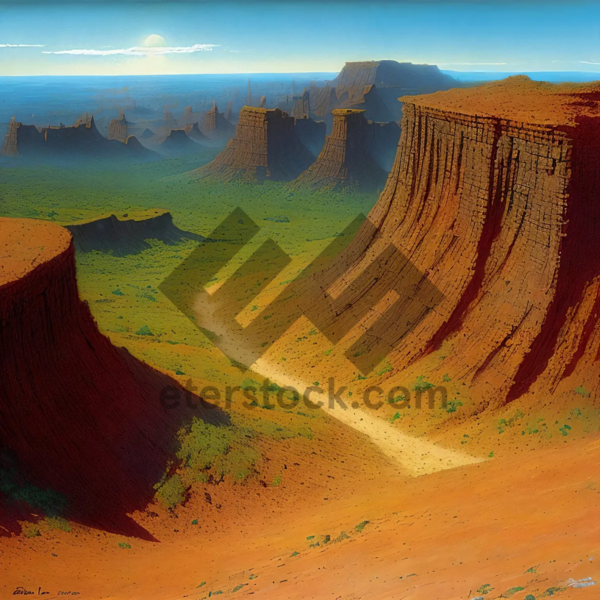 Picture of Majestic Southwest Canyon Landscape Underneath the Clear Blue Sky