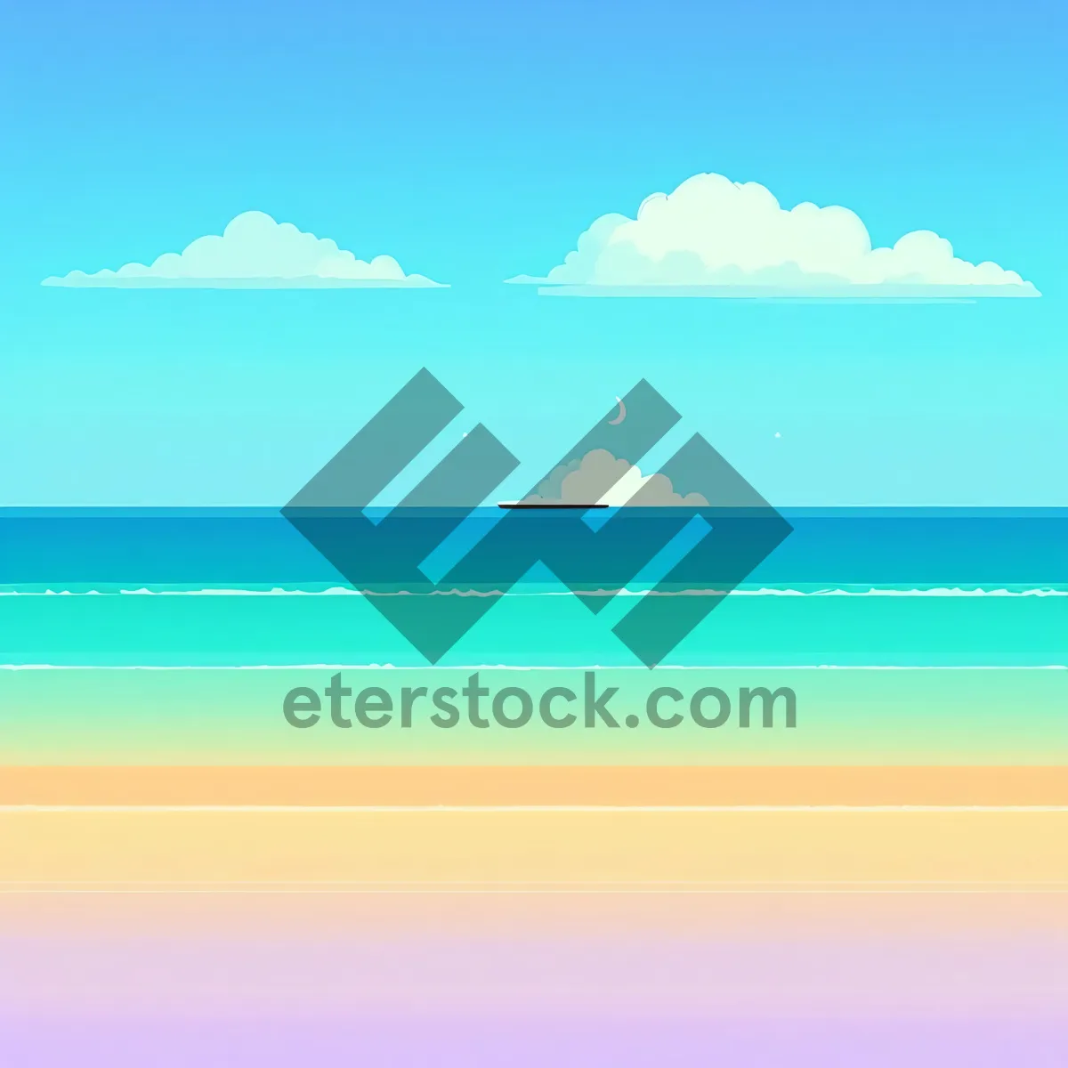 Picture of Sunset Serenity: Majestic Sky, Sea, and Island Waves